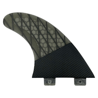 Ailerons de surf en fibre de carbone gris double languette en gros, ailerons de surf G5 Tri-set