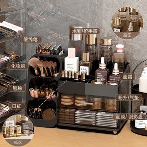 Desktop Cosmetic Storage Box Black Plastic Multi Layer With <b>Drawers</b> <b>Makeup</b> Organizer - Product Image 4