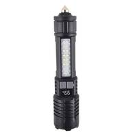Lampe torche LED rechargeable par USB Affichage numérique de puissance Zoom télescopique Lampe de poche tactique multifonctionnelle pour l'extérieur avec corps en ABS