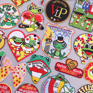 Paesi Bassi Oeteldonk toppe rana ricamo cartone animato Patch di ferro su animale ricamato emblema carnevale Patch per abbigliamento - Product Image 2