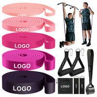 Bandas de Resistencia Deportivas de TPE Rosa y Morado Personalizables para Entrenamiento de Fuerza, Asistencia en Dominadas, Sprints y Flexiones