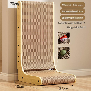 Fabrikant Grote Luxe L-Vormige Kattenkrabber S-XL Krasbestendige Houten Pad Kartonnen Krasbal Speelgoed Huisdiermeubelen - Product Image 3