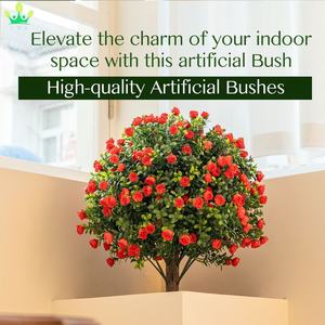 Plante artificielle <span class=keywords><strong>en</strong></span> forme de rose, buis, herbe, feuille, boule de plastique, facile à installer pour la décoration de la maison, du bureau, du jardin, de la porte d'entrée - Product Image 5