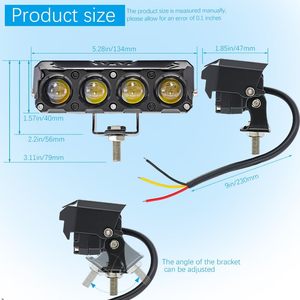 12-80V <b>LED</b> Auxiliary Headlight Yellow White 6 Lens Spotlight for Motorcycles Electric Vehicles External - Product Image 4