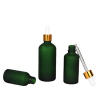 Groothandel 30 Ml Deluxe Matte Groen Ronde Glazen Fles Essentiële Olie Persoonlijke Verzorging Essentie Pakket