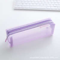 Trousse à crayons transparente en Nylon pour étudiants, étui à stylos en maille unisexe, pochette de grande capacité, fournitures scolaires