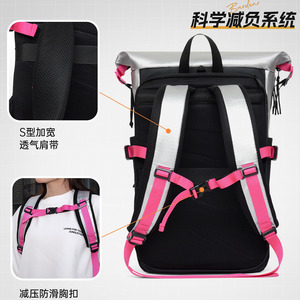 Cross Border <b>Roll</b> Top <b>Backpack</b> 20-35L Waterproof Laptop Bag For Business Travel Women's Color Blocking Design - Product Image 2