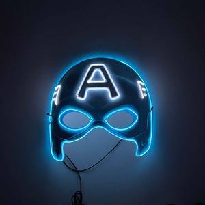 Personalizzato LED luminoso <span class=keywords><strong>Spiderman</strong></span> Iron Man per capitan America maschere Marvel Party Performance puntelli luce fredda - Product Image 4