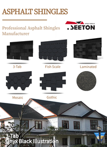 Bardeaux d'asphalte en onyx mosaïque noir - Product Image 6