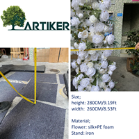 Toile de fond en PVC personnalisable avec fleurs de cerisier blanches pour mariage, remise de diplômes de Noël ou décorations du nouvel an chinois