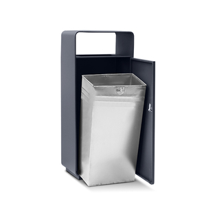 Galvanized steel public recycle waste bin park large capacity double metal trash bin outdoor