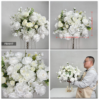 Boule de fleurs artificielles blanches en gros pour centre de table, décoration de fond pour mariage, anniversaire, banquet