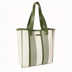 Sac fourre-tout en jute réutilisable à motif géométrique avec logo personnalisé pour femmes - Product Image 3