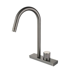 Robinet de cuisine double vasque en acier inoxydable couleur bronze, avec douchette extractible et tête de pulvérisation effet pluie, siège de valve 30 mm, compatible douche - Product Image 5