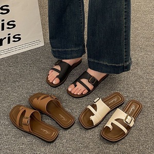 Nuevas Sandalias Planas de Playa Estilo Francés para Mujer, Verano 2025, Estilo Casual Retro, Parte Superior de PVC - Product Image 1