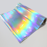 Vinyle Adhésif Imprimable Holographique Laser Chrome Argent Éco-solvant Permanent en Rouleau