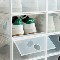 Boîte à chaussures en plastique empilable visible transparente pour la maison