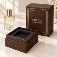 Kotak Parfum Kaku Berbahan Kertas Khusus Bertekstur C36 dengan Logo Kustom OEM, Ukuran 10x10x14cm, Tutup Magnetik, Busa Timbul