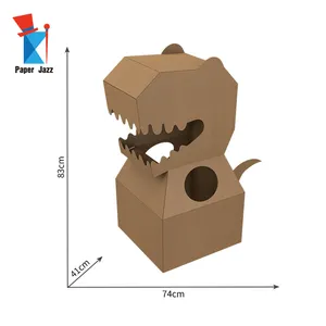 Monte karton oyuncak çocuklar için diy kapalı giyilebilir karton kostüm dinozor tasarım