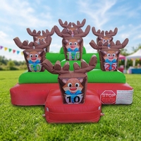 WINSUN Jeu de lancer de bois de renne gonflables, jeu interactif de fête de Noël, jouets de carnaval d'extérieur, cibles de score pour enfants et adultes