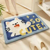 Tapis de sol super doux et moelleux à motif de dessin animé pour salle de bain et toilettes, antidérapant, décoration animale mignonne pour la maison