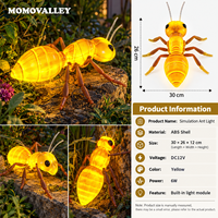 MOMOVALLEY LED Ant Garden Christmas Light 30cm ABS Insect Motif Landscape Decoration DC12V 6W for Outdoor Park Resort Display