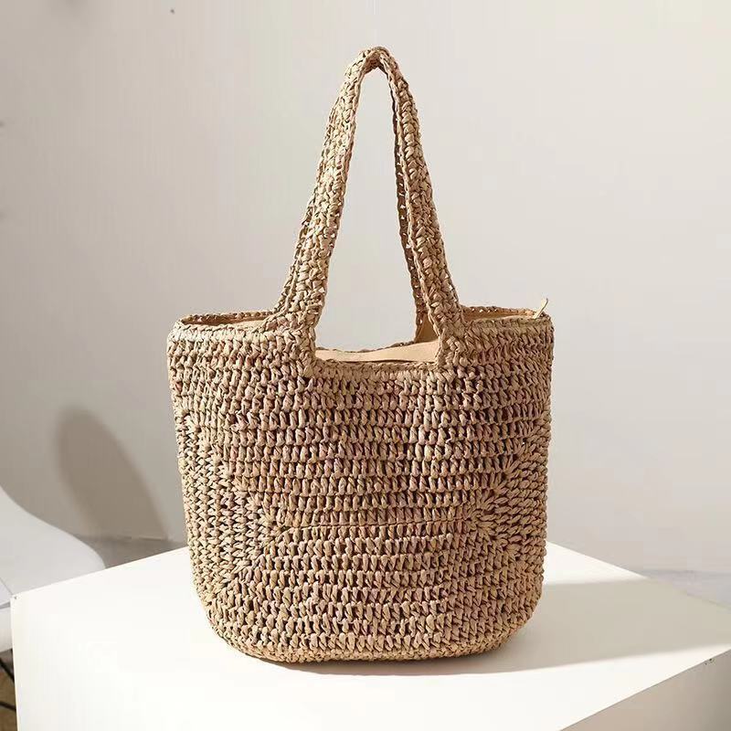 high quality handmade woven tote travel shopping bag Women's Vegan The Mercato Tote  reimagined in handwoven leather Handwoven Tote Bag | Teal/Rainbow