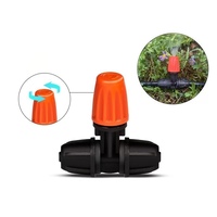 Nosel Semprot Kabut Terintegrasi 8/12mm dengan Pengunci Tee, Dapat Disesuaikan, untuk Irigasi Kebun dan Pertanian, Penyemprot Mikro untuk Penyiraman dan Pendinginan