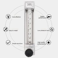 Rotámetro de tubo de vidrio de plástico industrial, medidor de flujo de área variable para agua purificada, gas líquido químico, compatible con OEM,