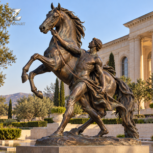 Sculpture de <span class=keywords><strong>cheval</strong></span> <span class=keywords><strong>et</strong></span> d'héroïque en bronze grandeur nature, classique <span class=keywords><strong>et</strong></span> personnalisée pour musée, place publique, parc, hôtel, jardin, centre d'art, cour. - Product Image 2