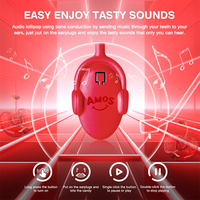 AMOS Nouveau Style Rond Plat Sans Sucre Conduction Osseuse Sons Saveurs Musique Sucettes avec Saveur de Cerise