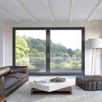 Ventanas Corredizas de Aluminio Negro con Certificación Australiana, Ventanas Económicas de Doble Acristalamiento