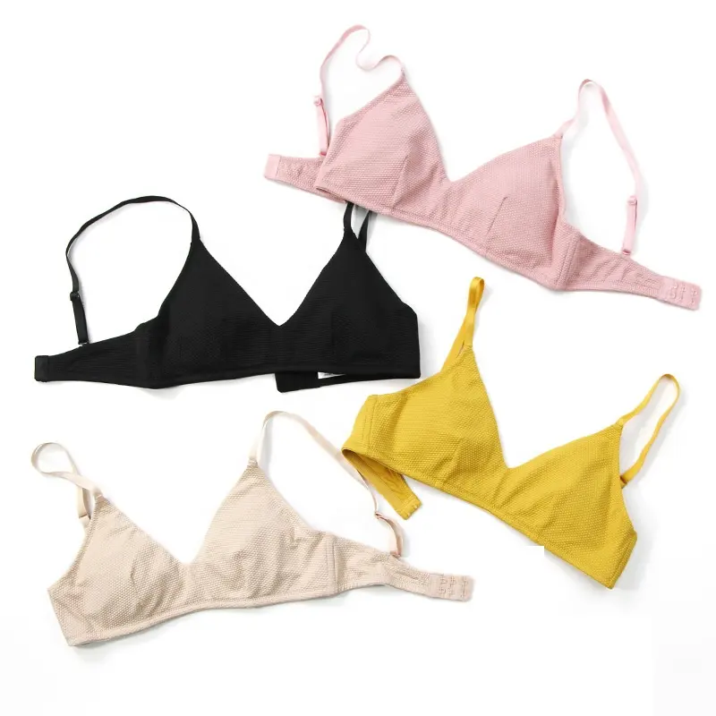 Venta caliente de alta calidad de estilo francés triángulo sujetador ropa interior transpirable Bralette seda para las chicas jóvenes