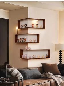 Étagère d'angle <span class=keywords><strong>murale</strong></span> en bois massif pour figurines, présentoir multi-niveaux pour la maison - Product Image 3
