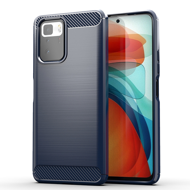 Carbon Fiber Soft Silicone TPU Case Anti Scratch Shockproof Back Shockproof Bumper Covers for Redmi Note10 Pro 5G