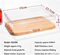 Boîte à Tiramisu Grande, Transparente, en Plastique PS de Qualité Alimentaire, Contenant Rectangulaire de 1 mm d'Épaisseur avec Couvercle Amovible pour Emballage de Gâteaux et Desserts