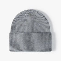 Bonnet unisexe en tricot côtelé chiné, couleur unie, avec revers, doux, épais et chaud pour l'hiver, idéal pour l'extérieur