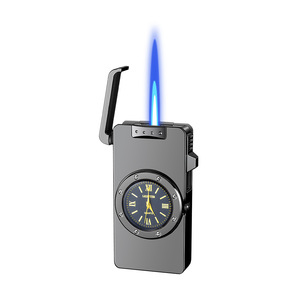 Direct Factory Sales Modern HF647 Inflatable Blue Flame Lighter Metal Drawing Craft Watch Business <strong>Gift</strong> for Giveaways - Product Image 5