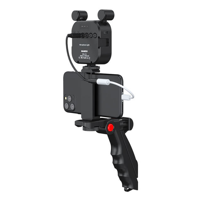 MAMEN Vlogging Kit MIC Light Smartphone Vlogging Kit Video Recording Equipment with Tripod Phone Clip