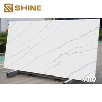 Dalle de pierre artificielle en quartz Calacatta blanc à grandes veines, design moderne, pour comptoirs, meubles-lavabos et plateaux de table