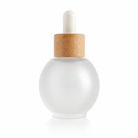 Offre Spéciale – Flacons compte-gouttes transparents pour huiles essentielles 20ml 30ml 50ml – Contenants vides pour parfum avec bouchon en bambou ou en bois massif