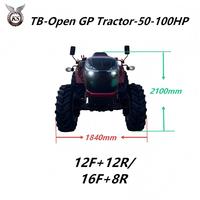 Tracteur à châssis plat Kesheng série TB 50-100 CV, longue durée de vie, adapté à divers sols et aux diverses attaches agricoles arrière