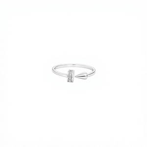 Minimalist 925 Silver <b>Ring</b> With CZ Pave Spike Design Unisex Everyday Wear - Product Image 1