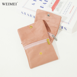 WEIMEI Factory Price Custom Logo Luxury Microfiber Suede Zippered <b>Jewelry</b> Case Portable Travel Bracelet <b>Jewelry</b> Gift Pouch - Product Image 3