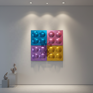 Eco-friendly Shatterproof Acrylic 4-Bubble <b>Mirror</b> <b>Panel</b> 19.29x19.29 Inch 1.5mm Thick Straight/Round Corner Multi-Color Cutting - Product Image 2