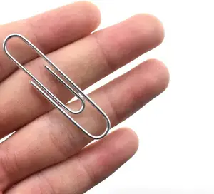 Ningbo basy high quality metal wire nickel plating round paper clips 50mm jumbo paper clips