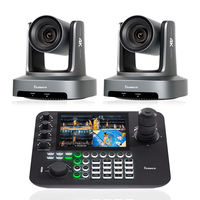 2 Cámaras + 1 Controlador, Cámara PTZ 4K NDI con Zoom 20x, Transmisión USB/HDMI/SDI/LAN y Controlador de Teclado Joystick PTZ KB300Pro
