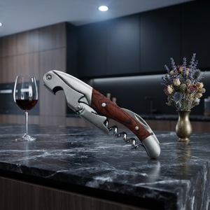 <span class=keywords><strong>Tire</strong></span>-<span class=keywords><strong>bouchon</strong></span> de sommelier à manche en bois pour les amateurs de vin rouge, écologique et compatible lave-vaisselle - Product Image 1