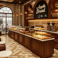 Vitrine en verre sur mesure pour boulangerie, café, pâtisserie, comptoir de bar avec éclairage LED pour la conception de magasins de pâtisserie, modulaire