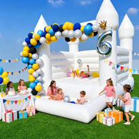 Château gonflable commercial blanc en PVC 0,55 mm pour mariage, fête d'anniversaire, location d'événements CEEN14960